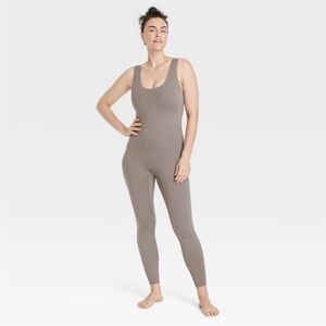 All in Motion Scoop-Neck Seamless Jumpsuit - Taupe